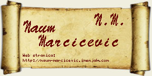 Naum Marčićević vizit kartica